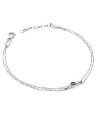 14k Gold Bracelet with Sapphire and Diamonds 0.15ct