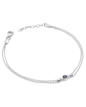 Bransoletka złota 14k z Szafirem i Diamentami 0.15ct