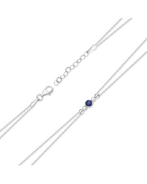 Bransoletka złota 14k z Szafirem i Diamentami 0.15ct