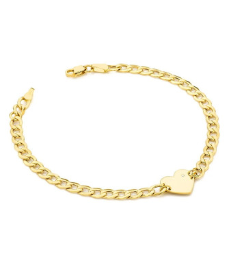Bransoletka złota 14k serce z diamentami 0.005