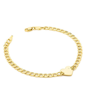 Bransoletka złota 14k serce z diamentami 0.005