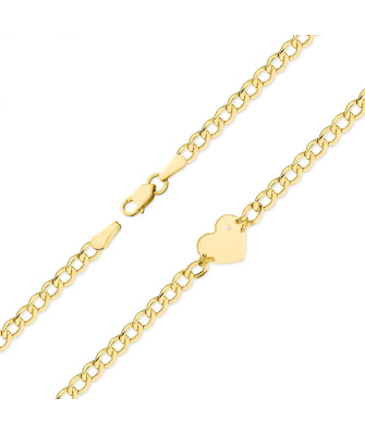 14k gold bracelet heart with diamonds 0.005