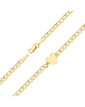 Bransoletka złota 14k serce z diamentami 0.005