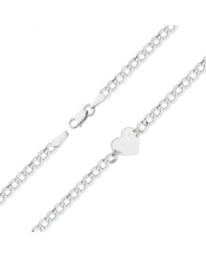 Bransoletka złota 14k serce z diamentami 0.005