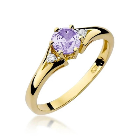 Gold ring with diamond EY-76 amethyst | GoldJewellery