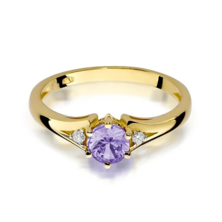 Gold ring with diamond EY-76 amethyst | GoldJewellery