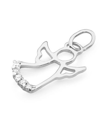 Złota Zawieszka Aniołek 14k z Diamentami 0,07ct