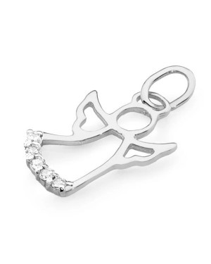 Złota Zawieszka Aniołek 14k z Diamentami 0,07ct