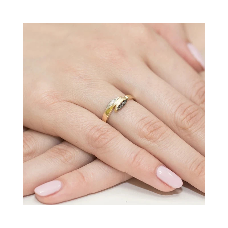 Gold ring with diamond EY-107 black diamonds | GoldJewellery Gold ring with diamond EY-107 black diamonds | GoldJewellery