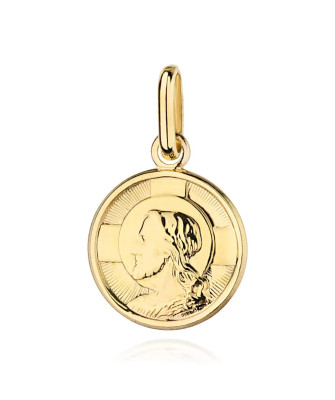 Round gold medal with the image of Jesus