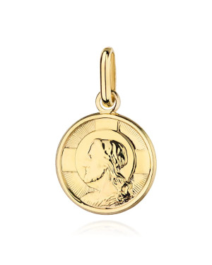 Round gold medal with the image of Jesus
