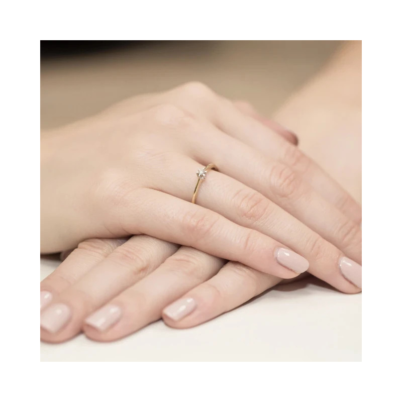 Gold ring with diamond EY-111 0.04ct | GoldJewellery