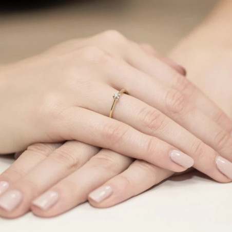 Gold ring with diamond EY-111 0.04ct | GoldJewellery