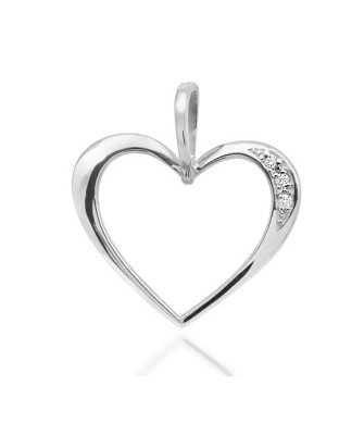 Złota Zawieszka Serce 14k z Diamentami 0,025ct