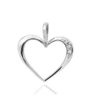 Złota Zawieszka Serce 14k z Diamentami 0,025ct