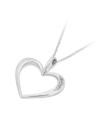 Złota Zawieszka Serce 14k z Diamentami 0,025ct