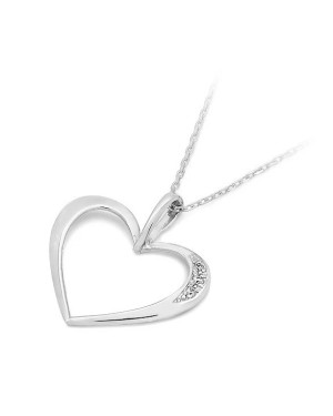 Złota Zawieszka Serce 14k z Diamentami 0,025ct