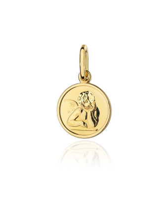 Gold pendant Angel in a circle