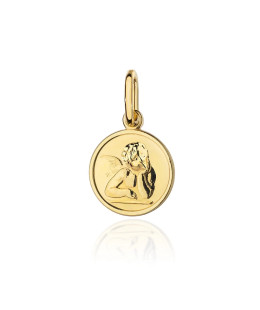 Gold pendant Angel in a circle