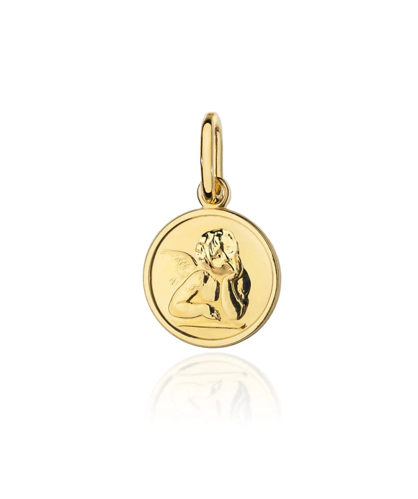 Gold pendant Angel in a circle