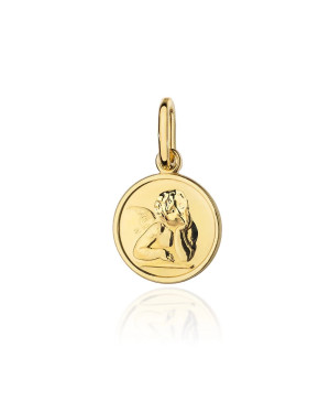 Gold pendant Angel in a circle