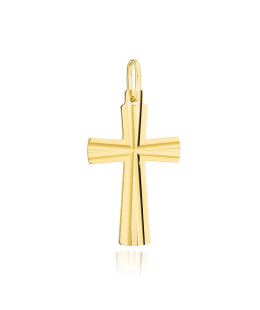 Golden cross adorned with diamond cutting