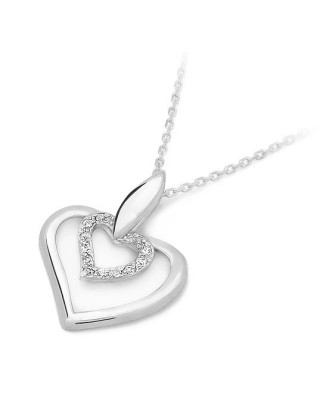 Gold Heart Pendant 14k with Diamonds 0.06ct