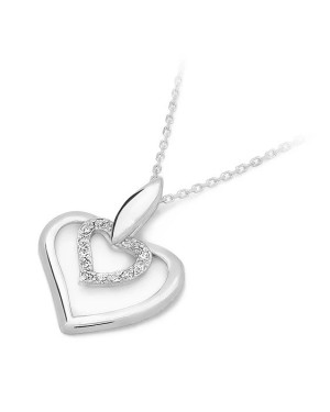 Złota Zawieszka Serce 14k z Diamentami 0,06ct
