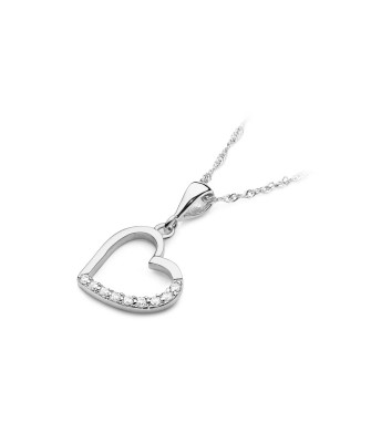 Złota Zawieszka Serce 14k z Diamentami 0,13ct