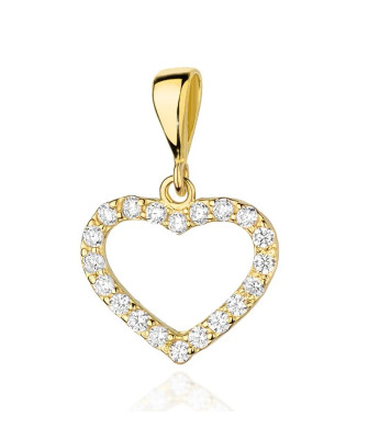Złota Zawieszka Serce 14k wypełnione Diamentami 0,28ct