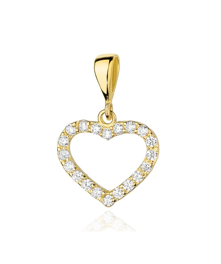 Gold Heart Pendant 14k filled with Diamonds 0.28ct