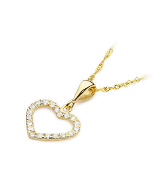 Złota Zawieszka Serce 14k wypełnione Diamentami 0,28ct