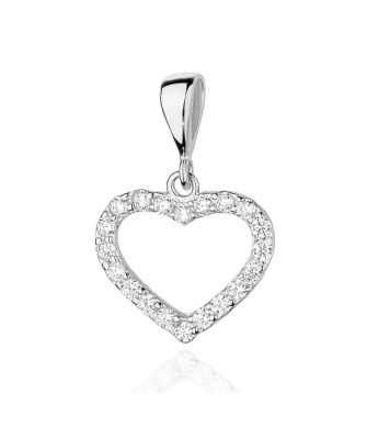 Gold Heart Pendant 14k filled with Diamonds 0.28ct