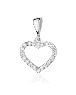 Gold Heart Pendant 14k filled with Diamonds 0.28ct