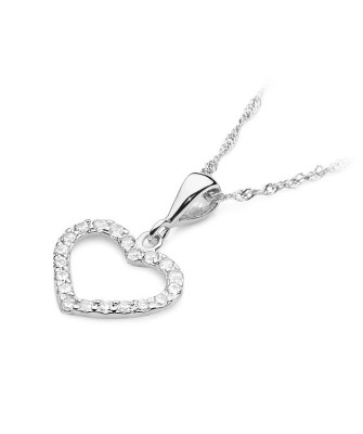Gold Heart Pendant 14k filled with Diamonds 0.28ct