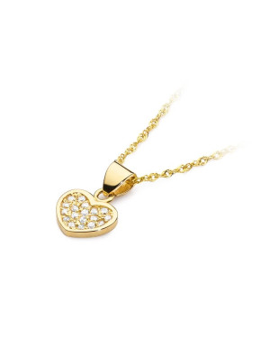 Gold Heart Pendant 14k filled with Diamonds 0.15ct