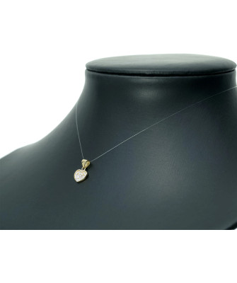 Gold Heart Pendant 14k filled with Diamonds 0.15ct