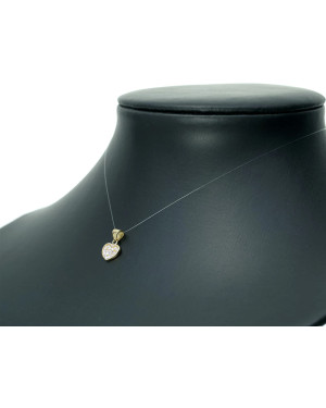 Gold Heart Pendant 14k filled with Diamonds 0.15ct