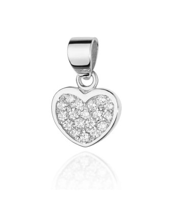 Gold Heart Pendant 14k filled with Diamonds 0.15ct