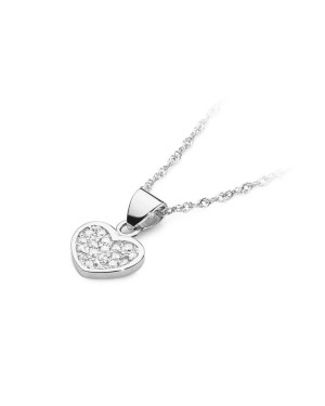 Gold Heart Pendant 14k filled with Diamonds 0.15ct