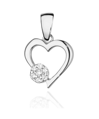 Gold Heart Pendant 14k with Diamonds 0.06ct