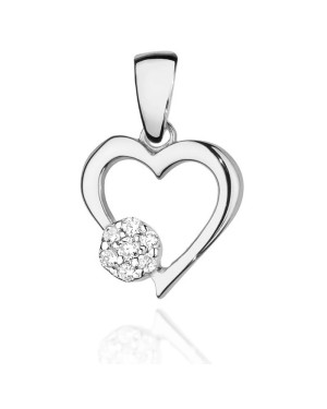 Gold Heart Pendant 14k with Diamonds 0.06ct