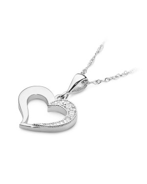 Gold Heart Pendant 14k with Diamonds 0.06ct