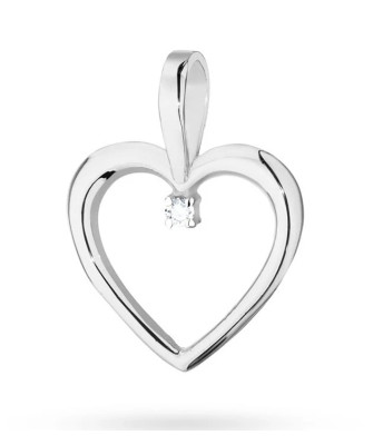 Gold Heart Pendant 14k with Diamond 0.005ct