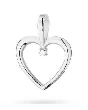 Gold Heart Pendant 14k with Diamond 0.005ct