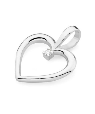 Gold Heart Pendant 14k with Diamond 0.005ct