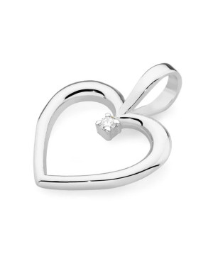 Gold Heart Pendant 14k with Diamond 0.005ct