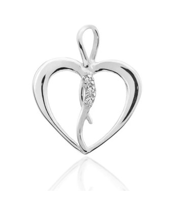 Gold Heart Pendant 14k with Diamonds 0.025ct