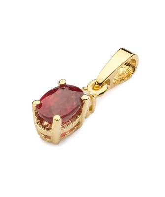 14k Gold Pendant with Ruby and Diamond 0.60ct