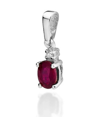 Złota Zawieszka 14k z Rubinem i Diamentem 0,60ct